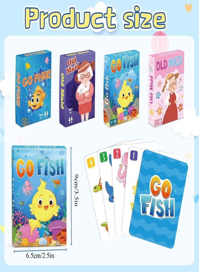 Timenued Kids Card Games,Go Fish,Old Maid Card Game,Go Fish Card Games for Kids Ages 4-8,Fun Classic Kid Toddlers Games for Family Game Night Party Travel Preschool Classroom,Stocking Stuffers Gifts,4 Decks - Image 2